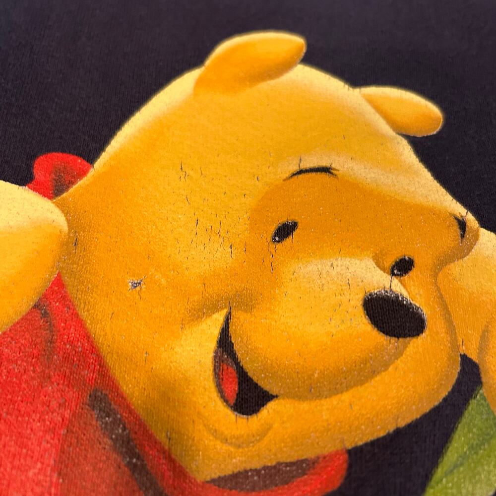 Vintage 90s Y2K Disney Pooh Navy Crewneck Sweatshirt Cottagecore Graphic XL - Picture 8 of 16
